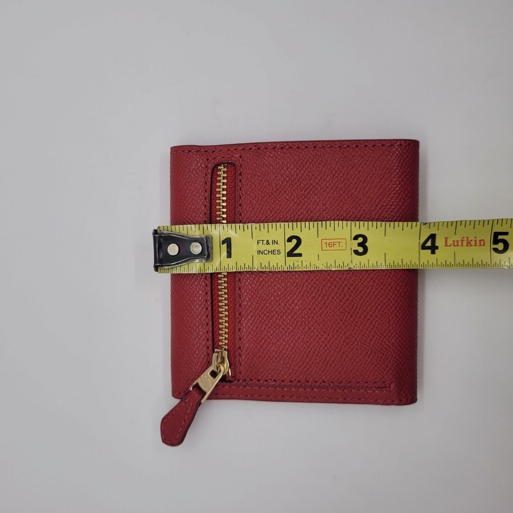 Coach Small Trifold Wallet True Red Crossgrain Leather F87588 - Picture 8 of 8